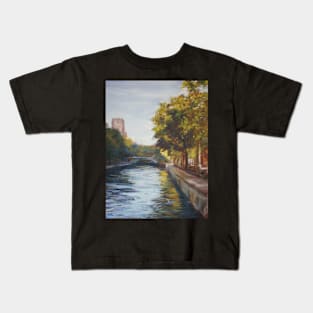 Canal St Martin, Paris - pastel Kids T-Shirt